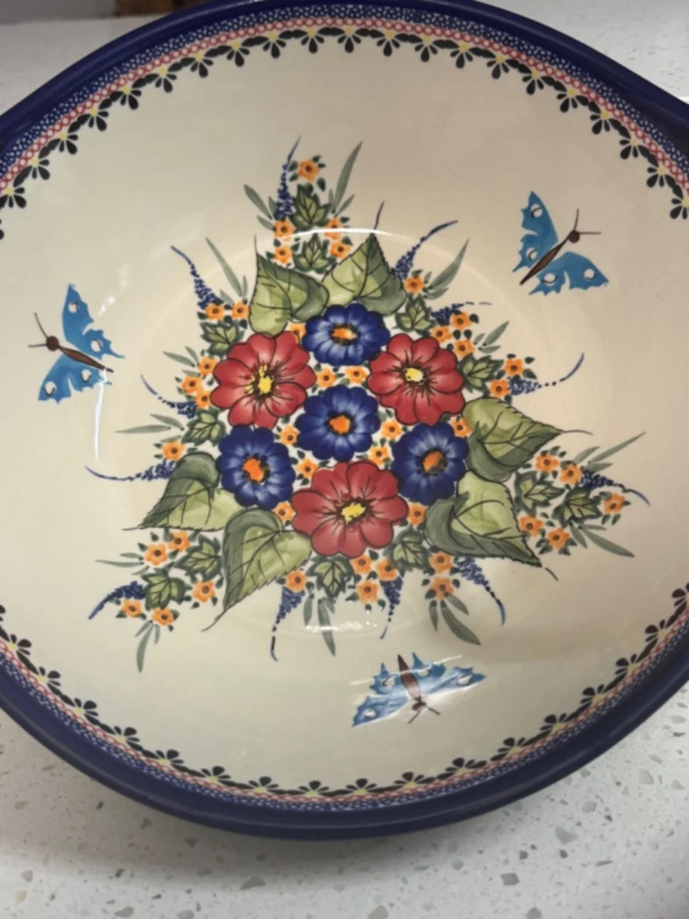 Polish Pottery Spring Spendor Serving Bowl